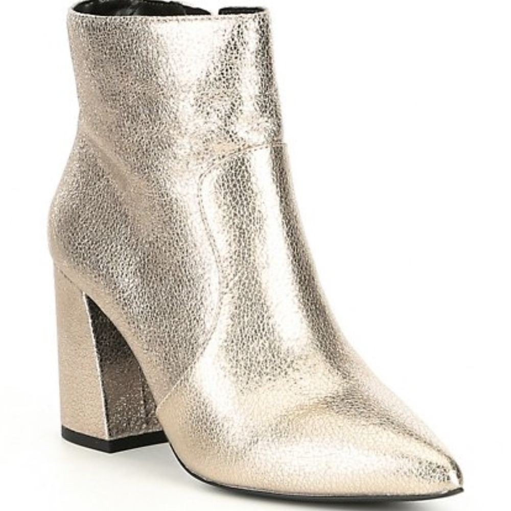 Gianni Bini Vision-ary Dust Platinum Gold Booties.